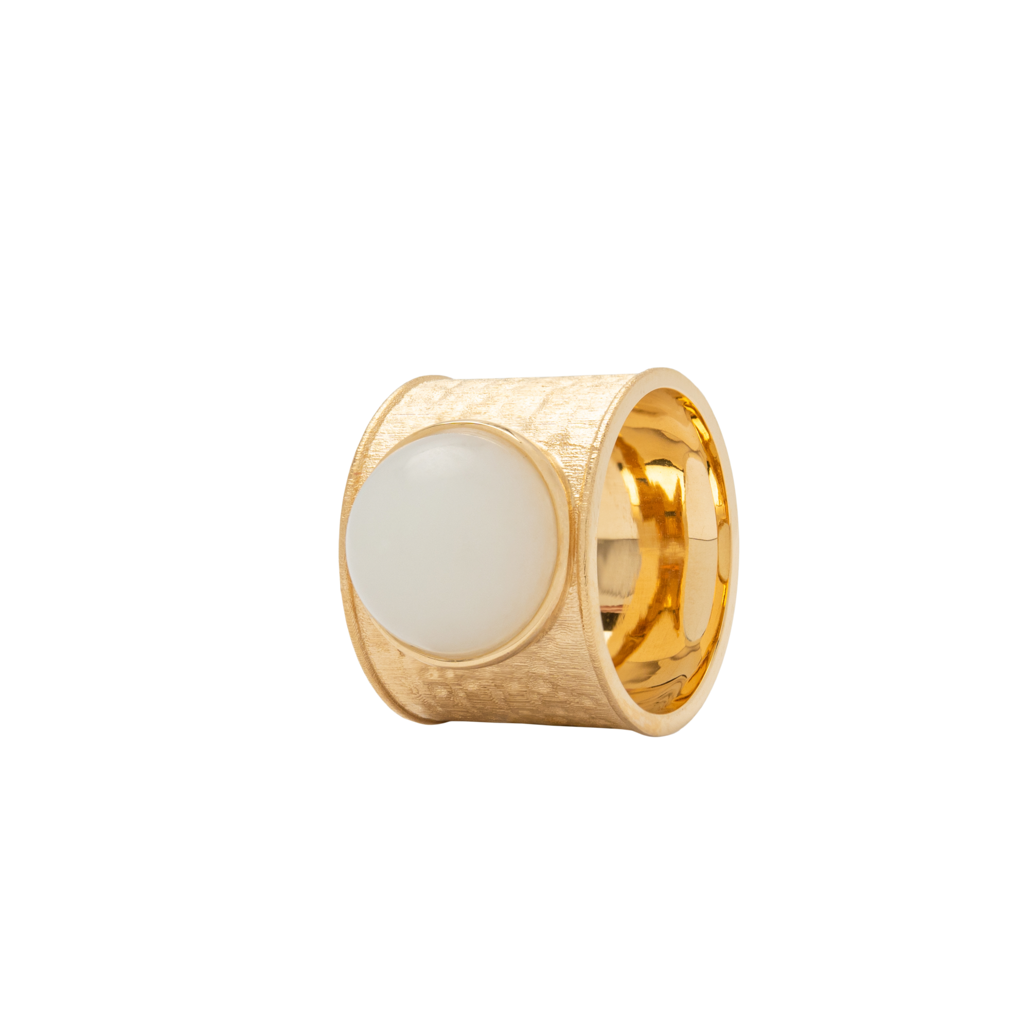 Mutton Fat Jade High-Rise Ring