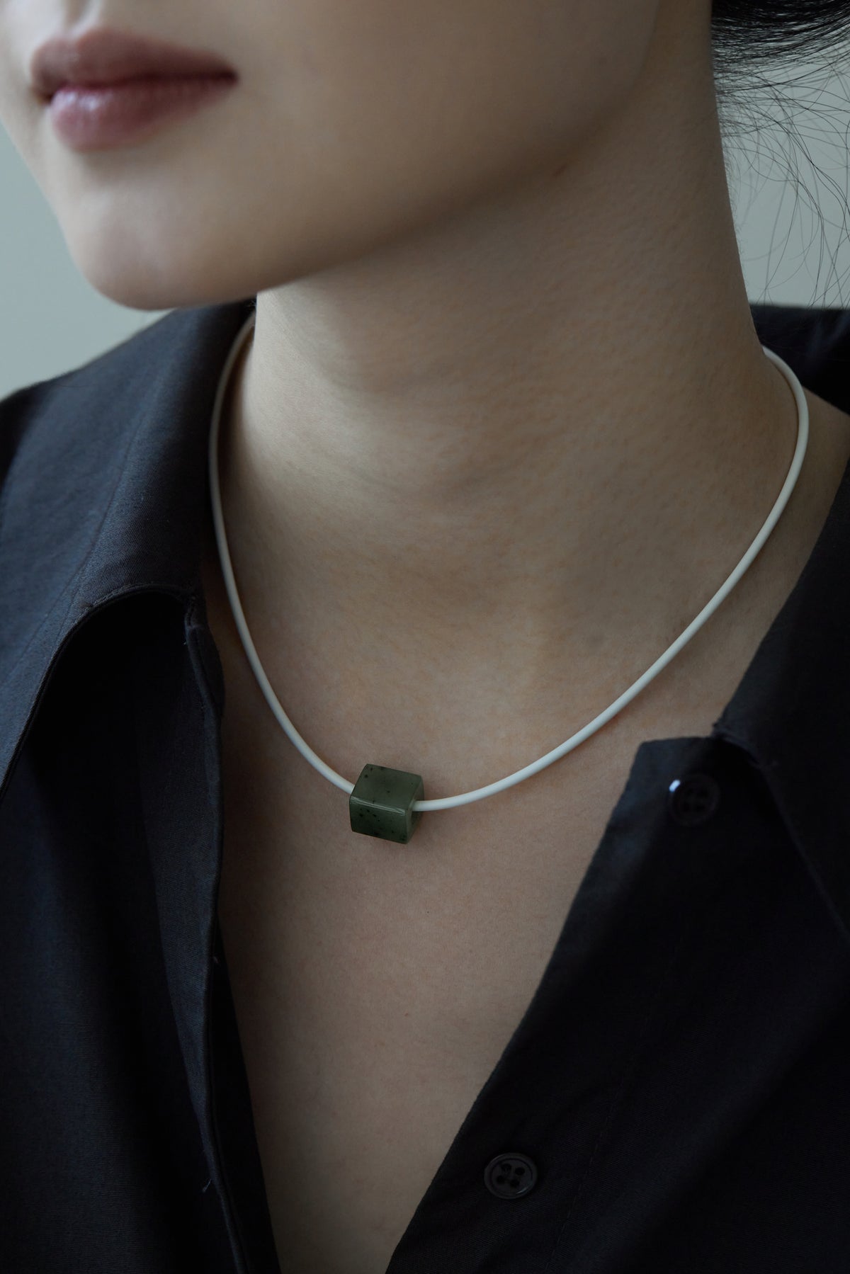 Jade Block Necklace