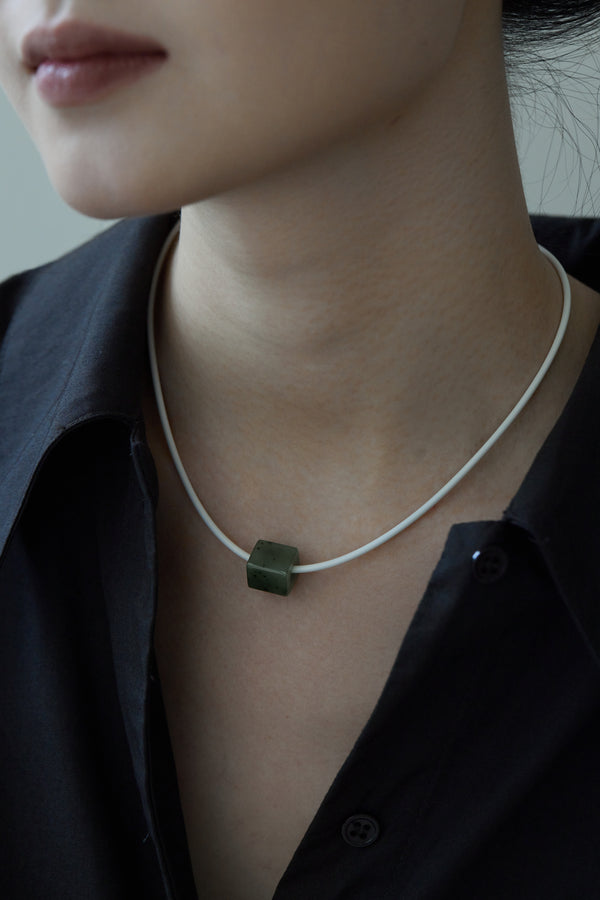 Jade Block Necklace