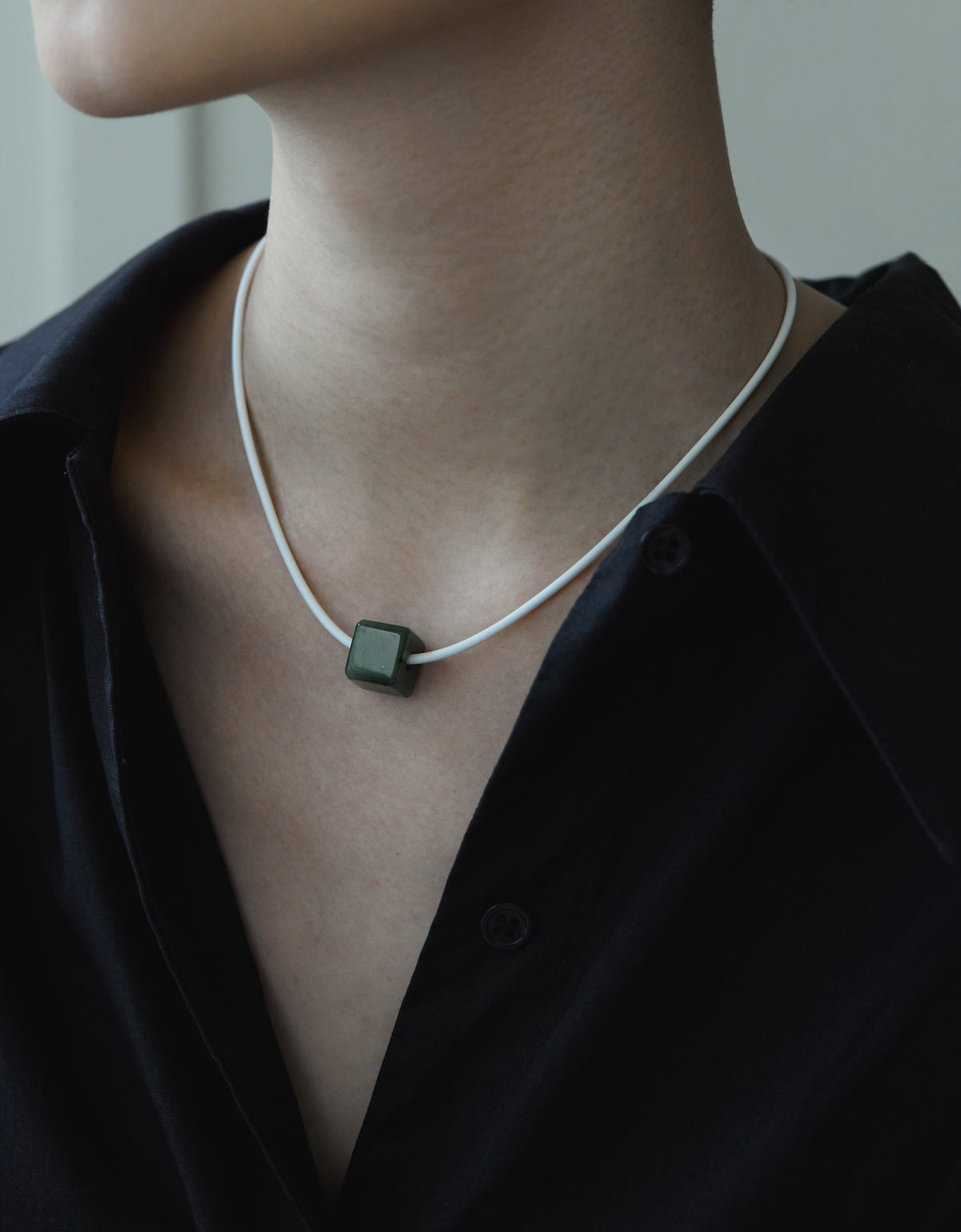 Jade Block Necklace