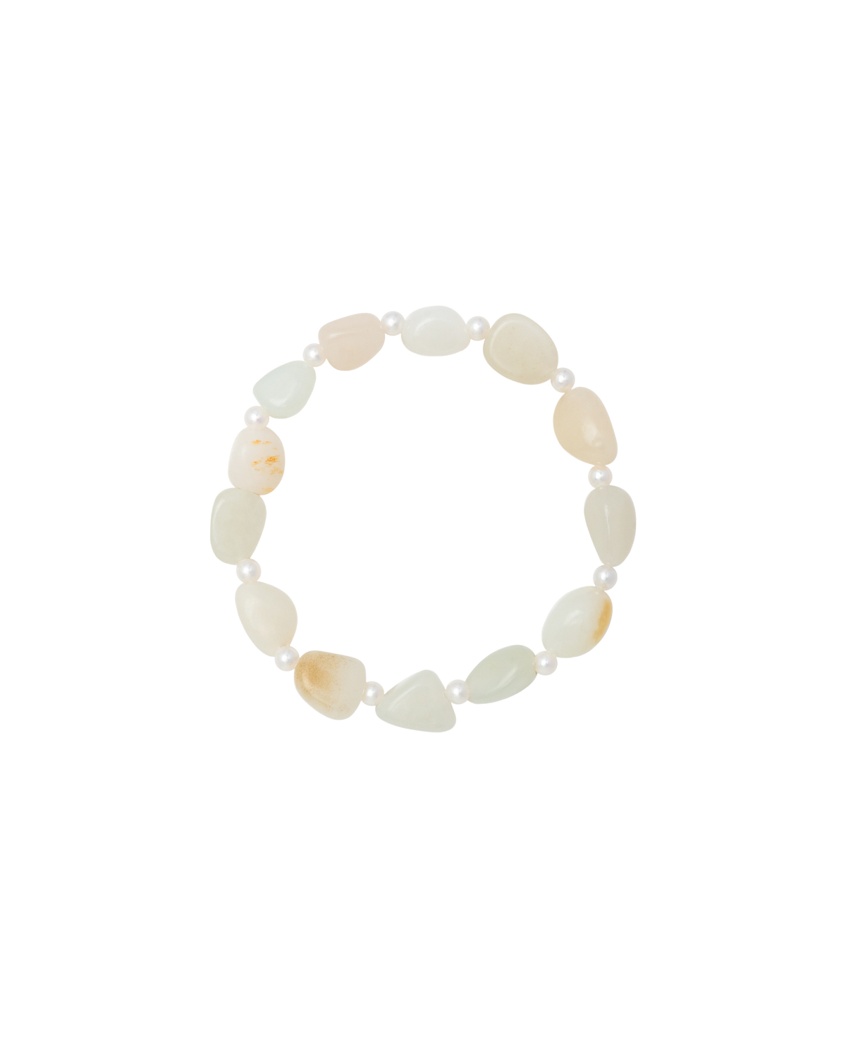 Russet Skin Hetian Jade Zi Liao & Biwa Pearl Bracelet