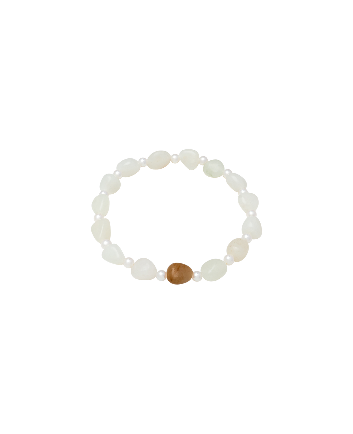 Russet Skin Hetian Jade Zi Liao & Biwa Pearl Bracelet