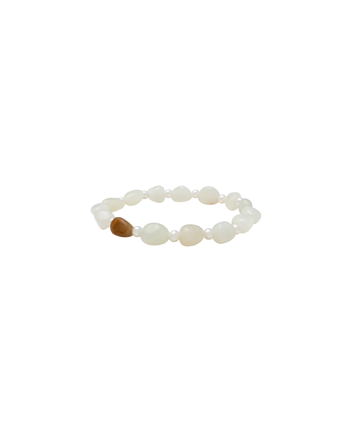 Russet Skin Hetian Jade Zi Liao & Biwa Pearl Bracelet