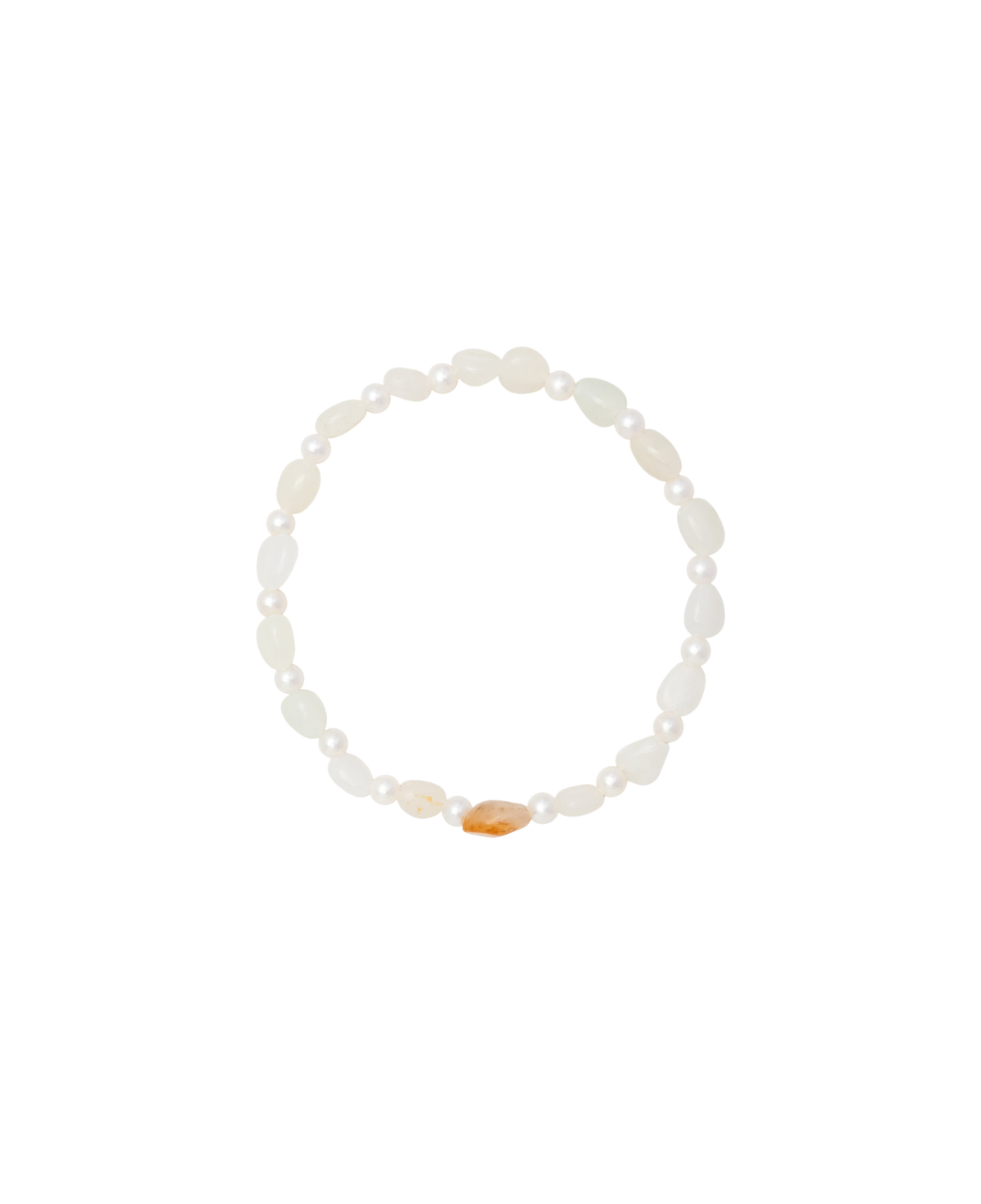 Russet Skin Hetian Jade Zi Liao & Biwa Pearl Bracelet