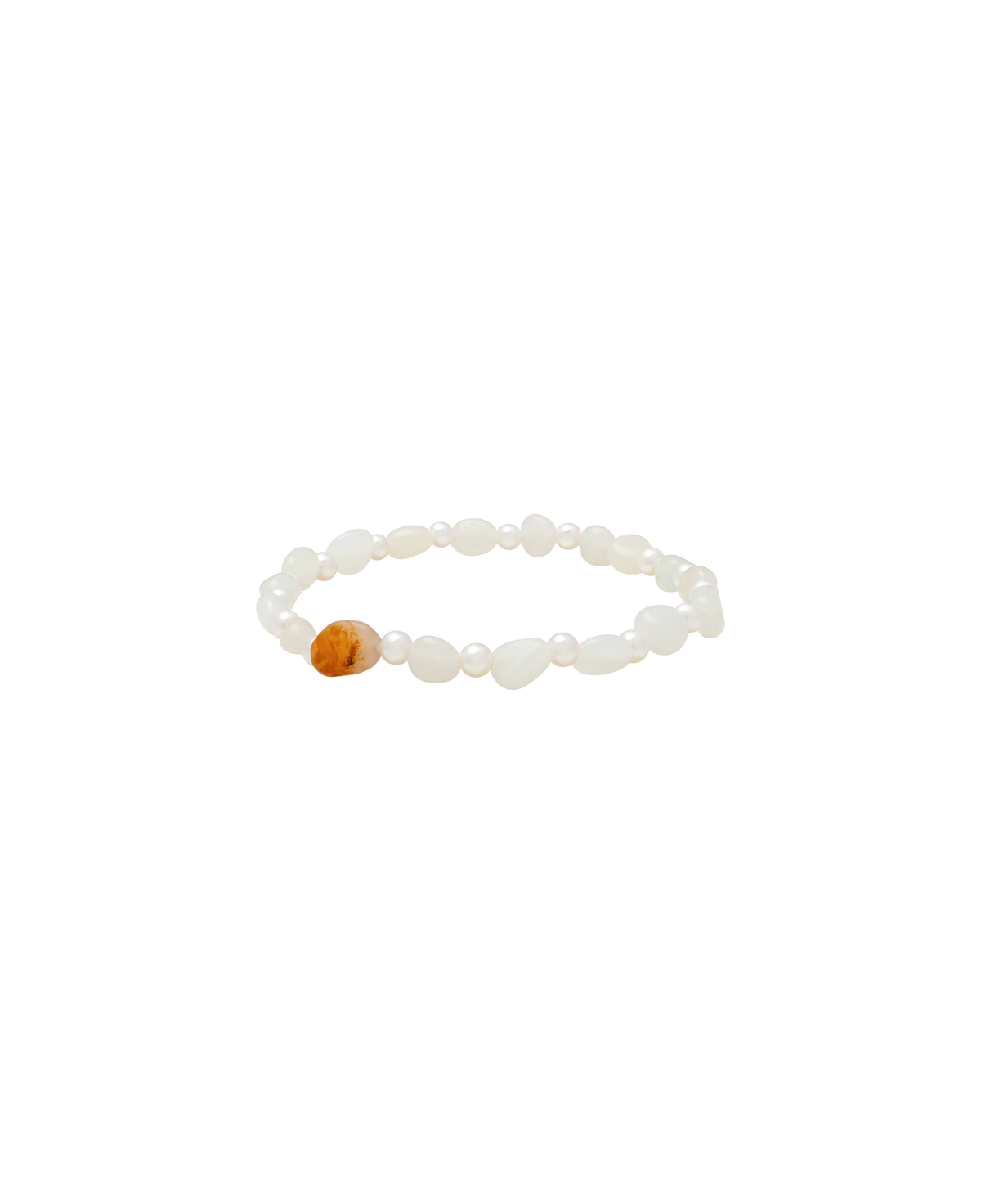 Russet Skin Hetian Jade Zi Liao & Biwa Pearl Bracelet
