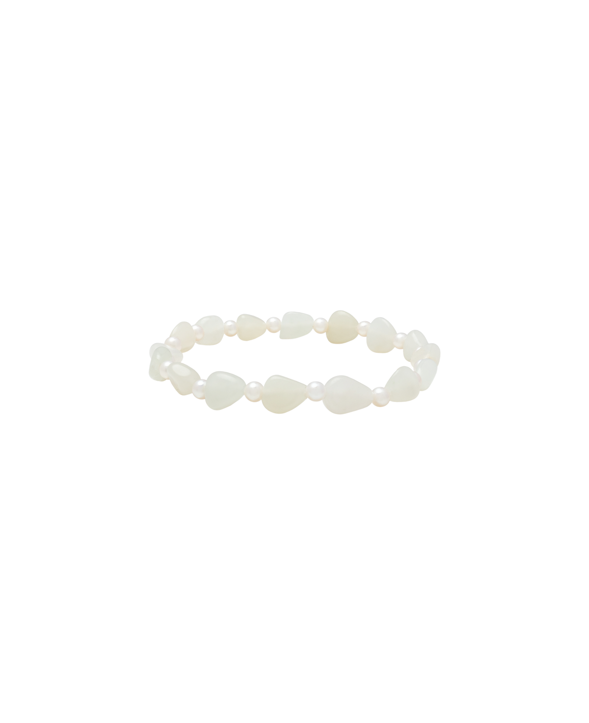 Pure White Hetian Jade Zi Liao & Biwa Pearl Bracelet
