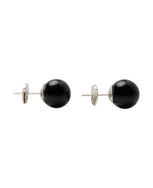 Beads Obsidian Ear Studs