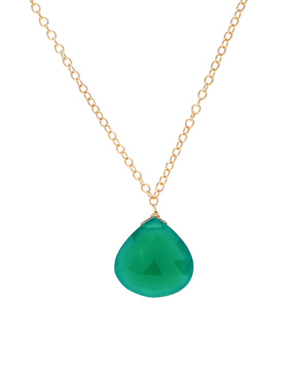 Green Agate Pear Necklace