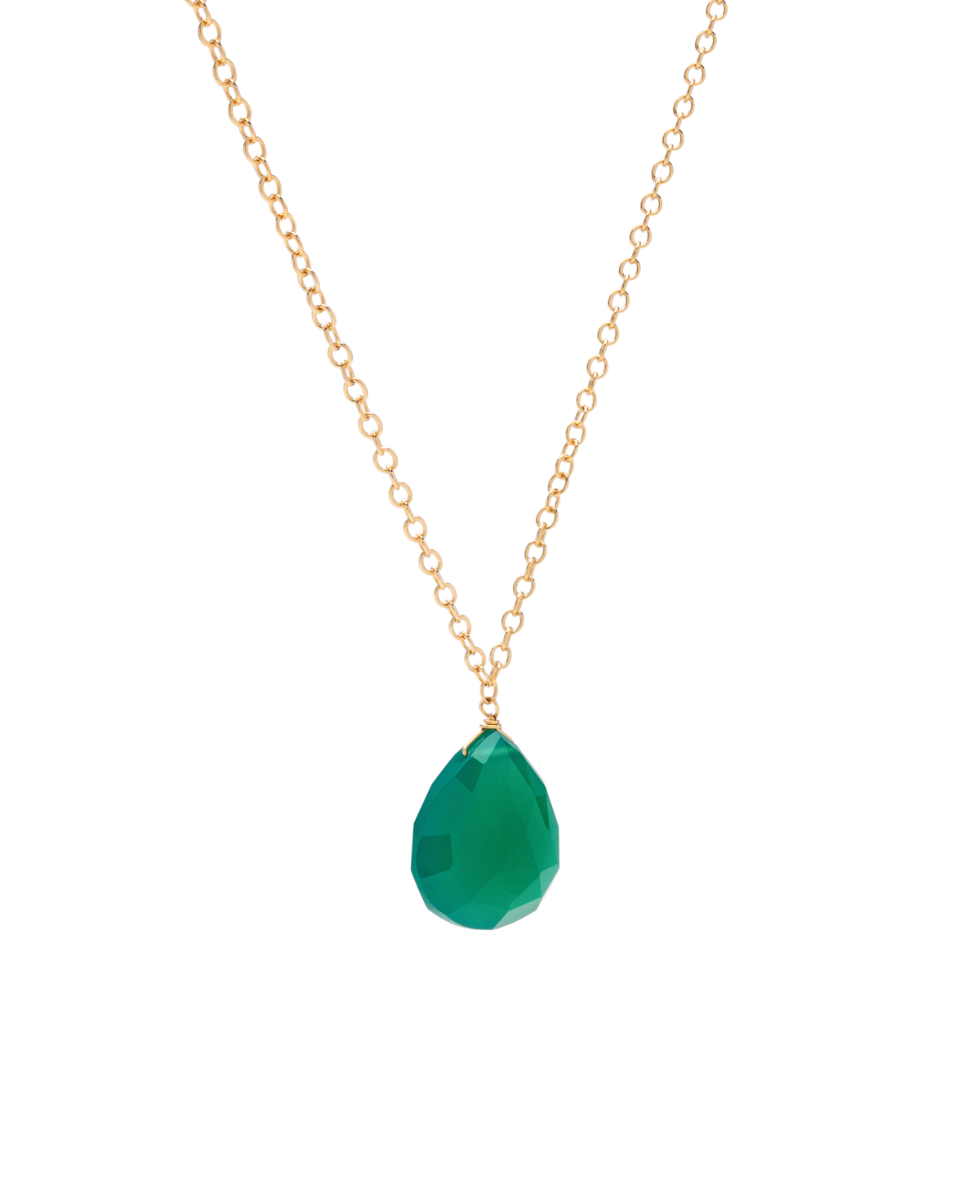 Green Agate Pear Necklace