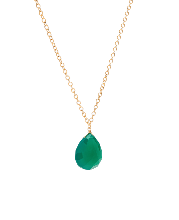 Green Agate Pear Necklace