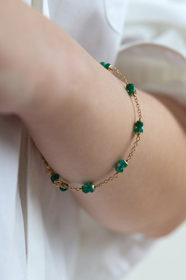 Green Agate Multi-Grain Bracelet