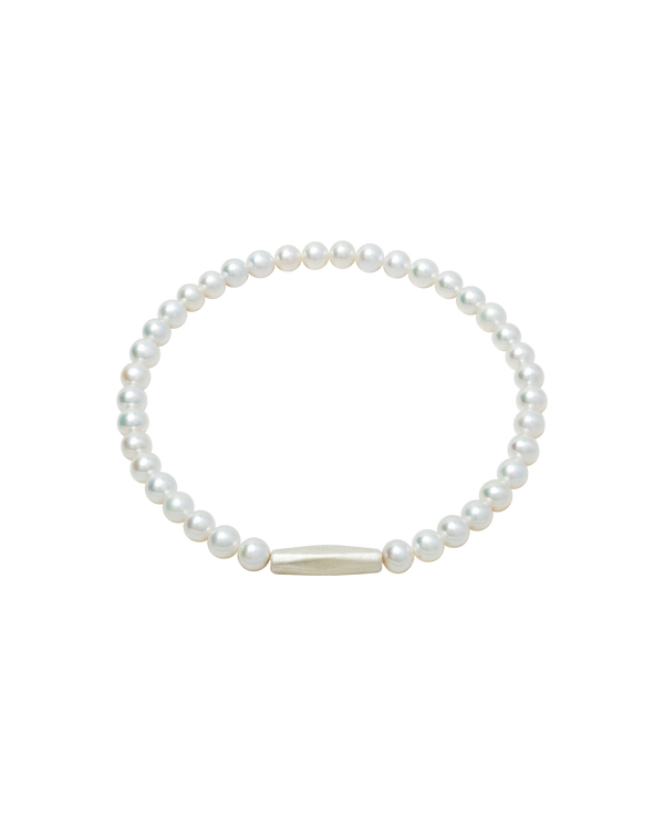 baby freshwater pearl bracelet featuring bright, mirror-like lustre with a matte sterling silver clasp.