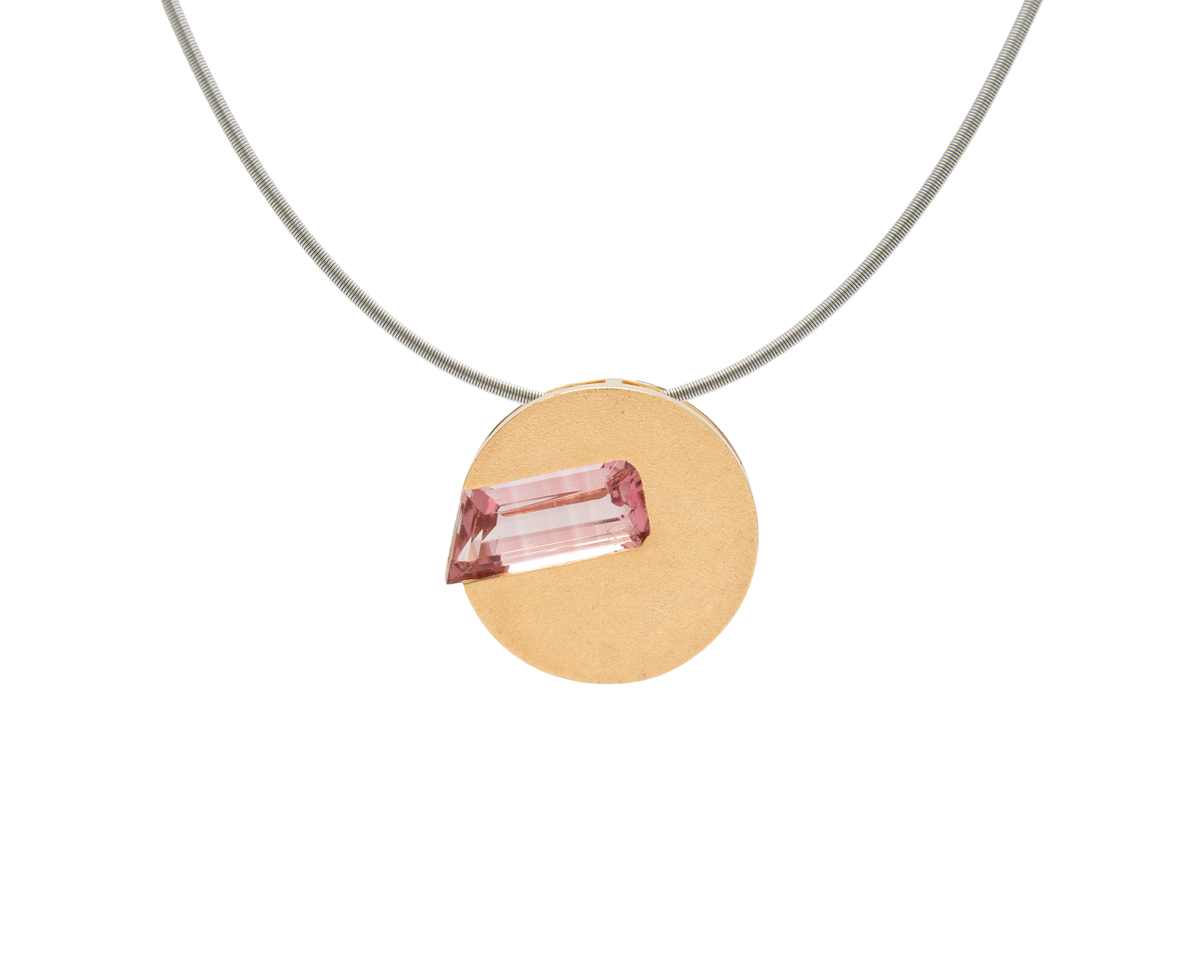 Jolly Tourmaline Disk Pendant