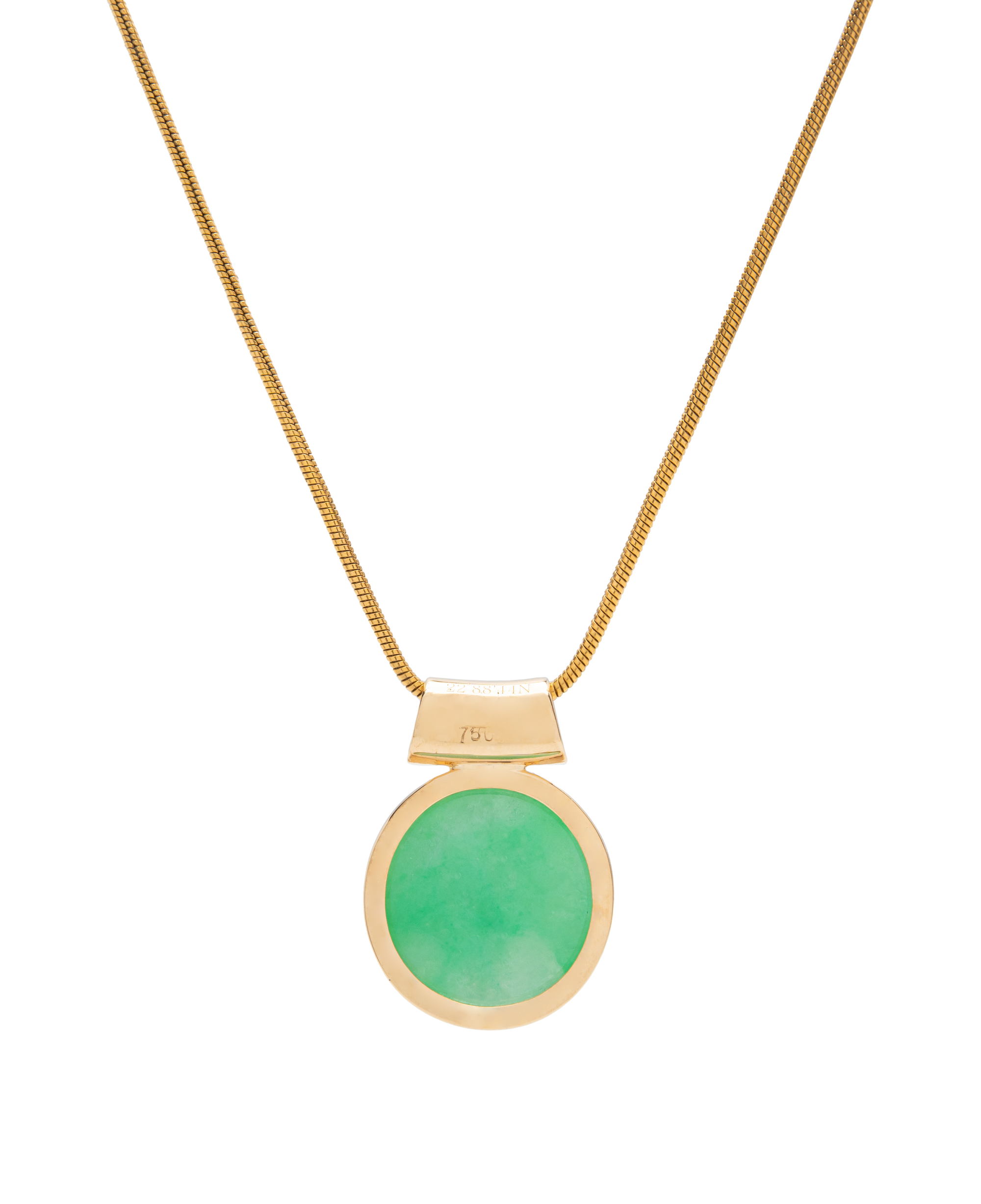 Jadeite Pipe Pendant 18k