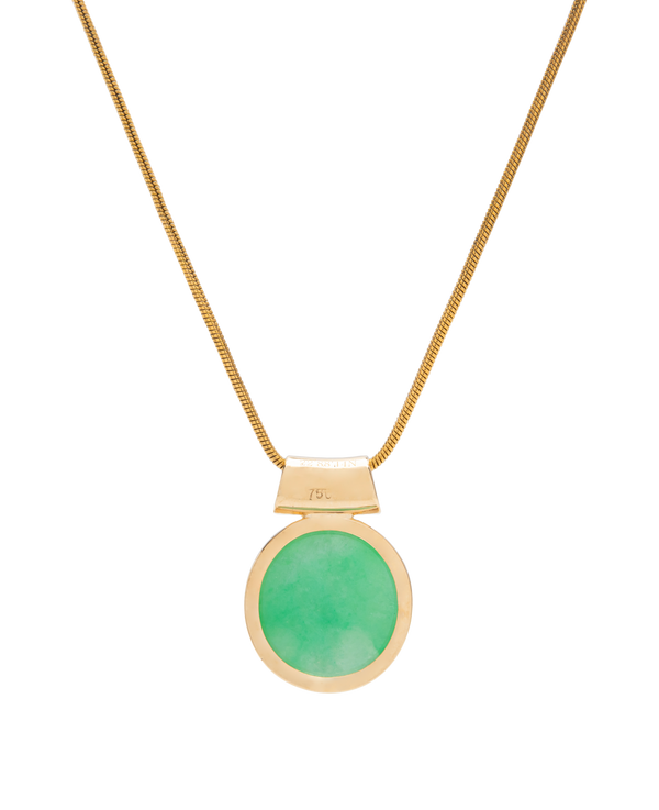 Jadeite Pipe Pendant 18k