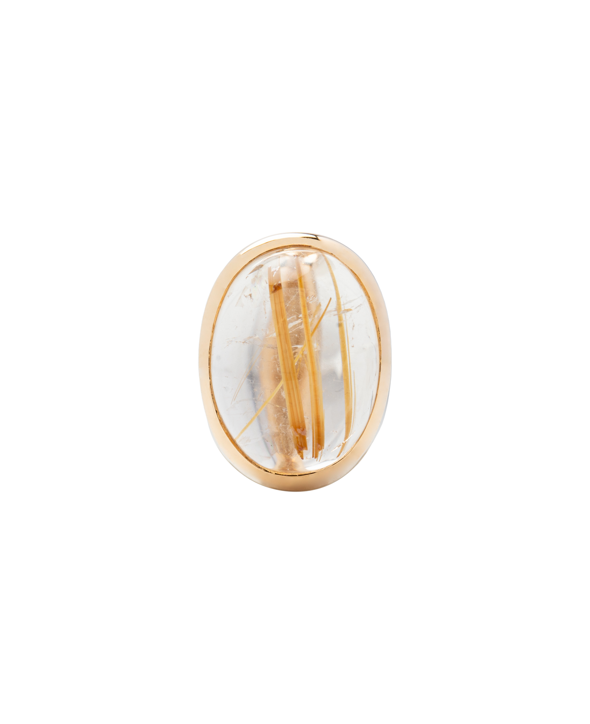 Gold Rutiled Quartz Dome Ring