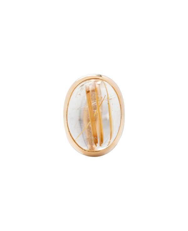 Gold Rutiled Quartz Dome Ring