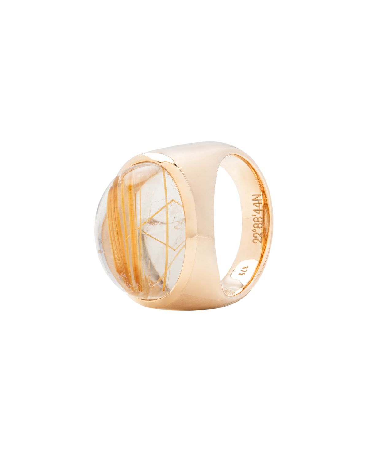 Gold Rutiled Quartz Dome Ring