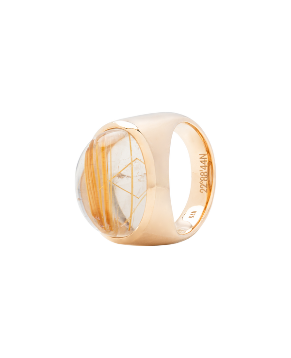 Gold Rutiled Quartz Dome Ring