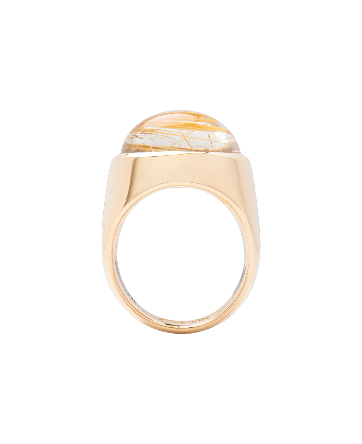 Gold Rutiled Quartz Dome Ring