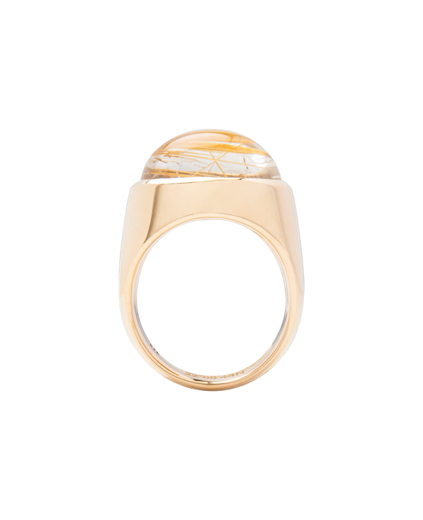Gold Rutiled Quartz Dome Ring