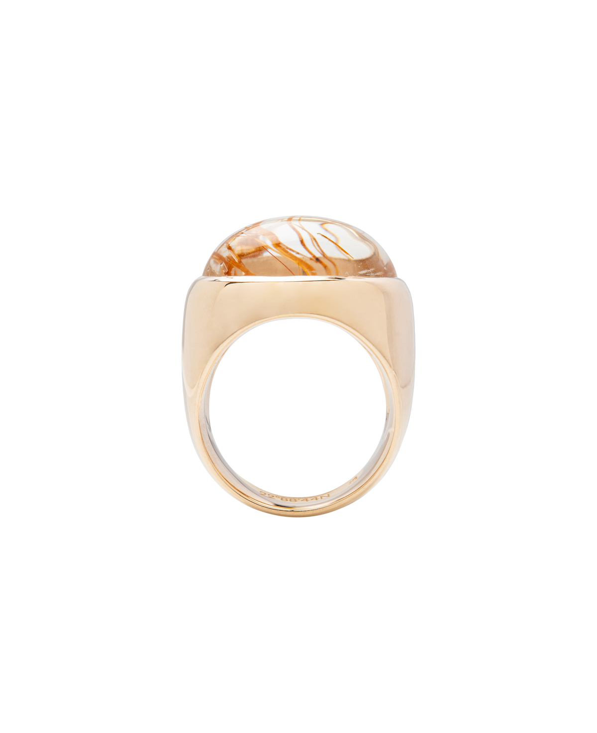 Gold Rutiled Quartz Dome Ring