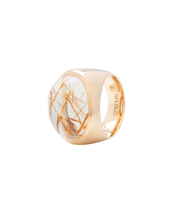 Gold Rutiled Quartz Dome Ring