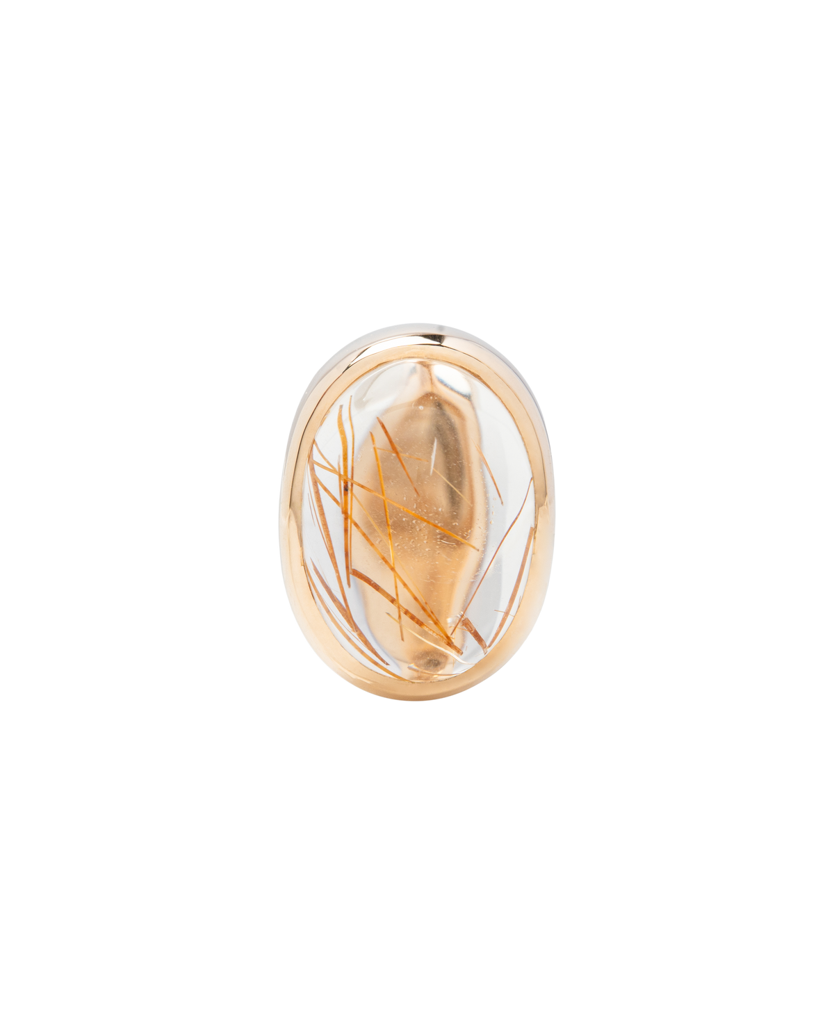 Gold Rutiled Quartz Dome Ring
