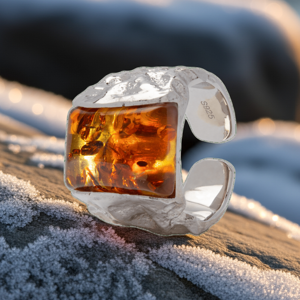 Amber On The Rocks Ring
