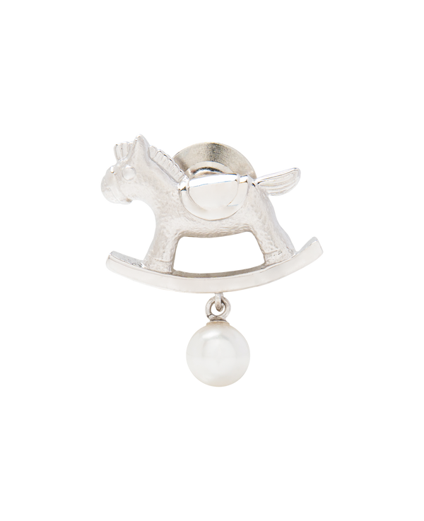 Rocking Pony Brooch With Akoya Pearl