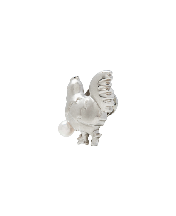 Hinode Rooster Brooch With Akoya Pearl
