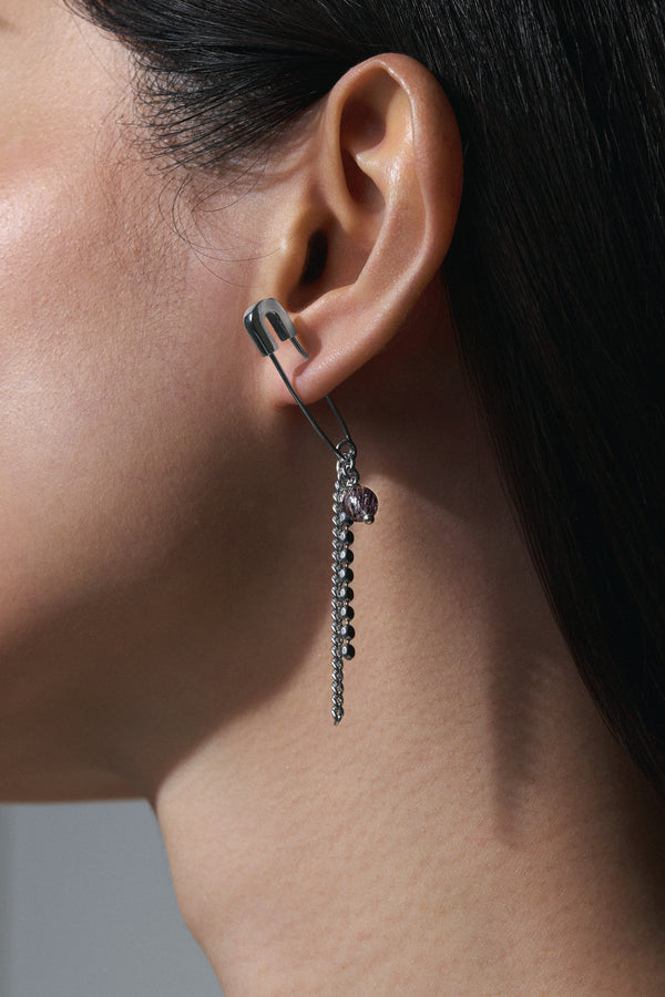 S7 Black Sovereign Pin Earrings