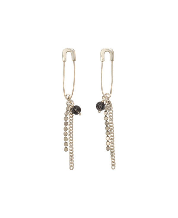 S7 Black Sovereign Pin Earrings