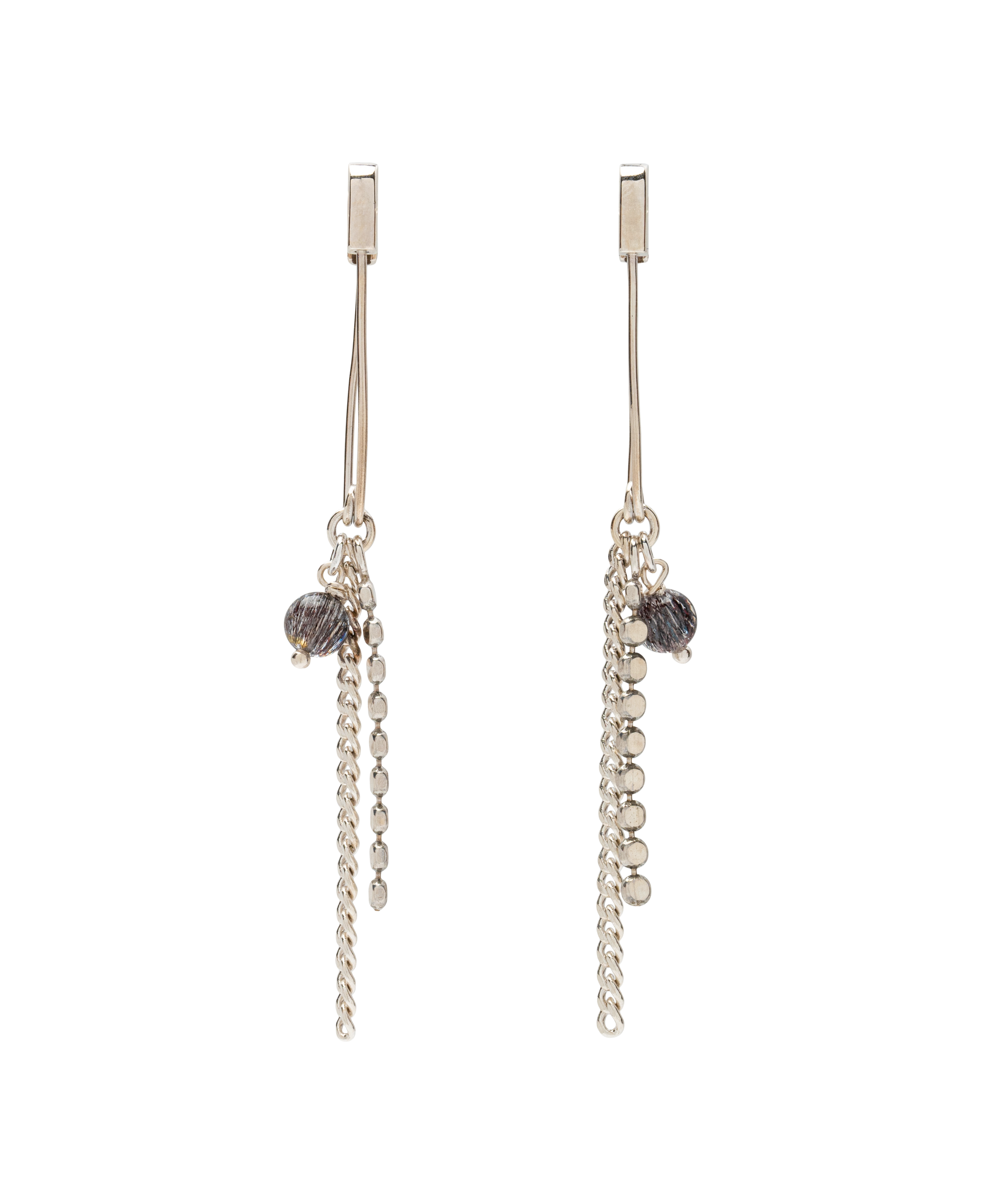S7 Black Sovereign Pin Earrings