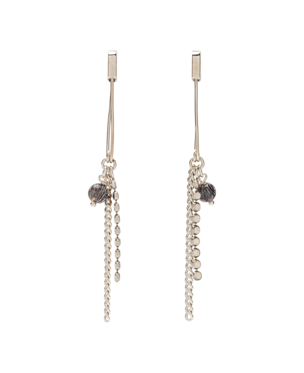 S7 Black Sovereign Pin Earrings