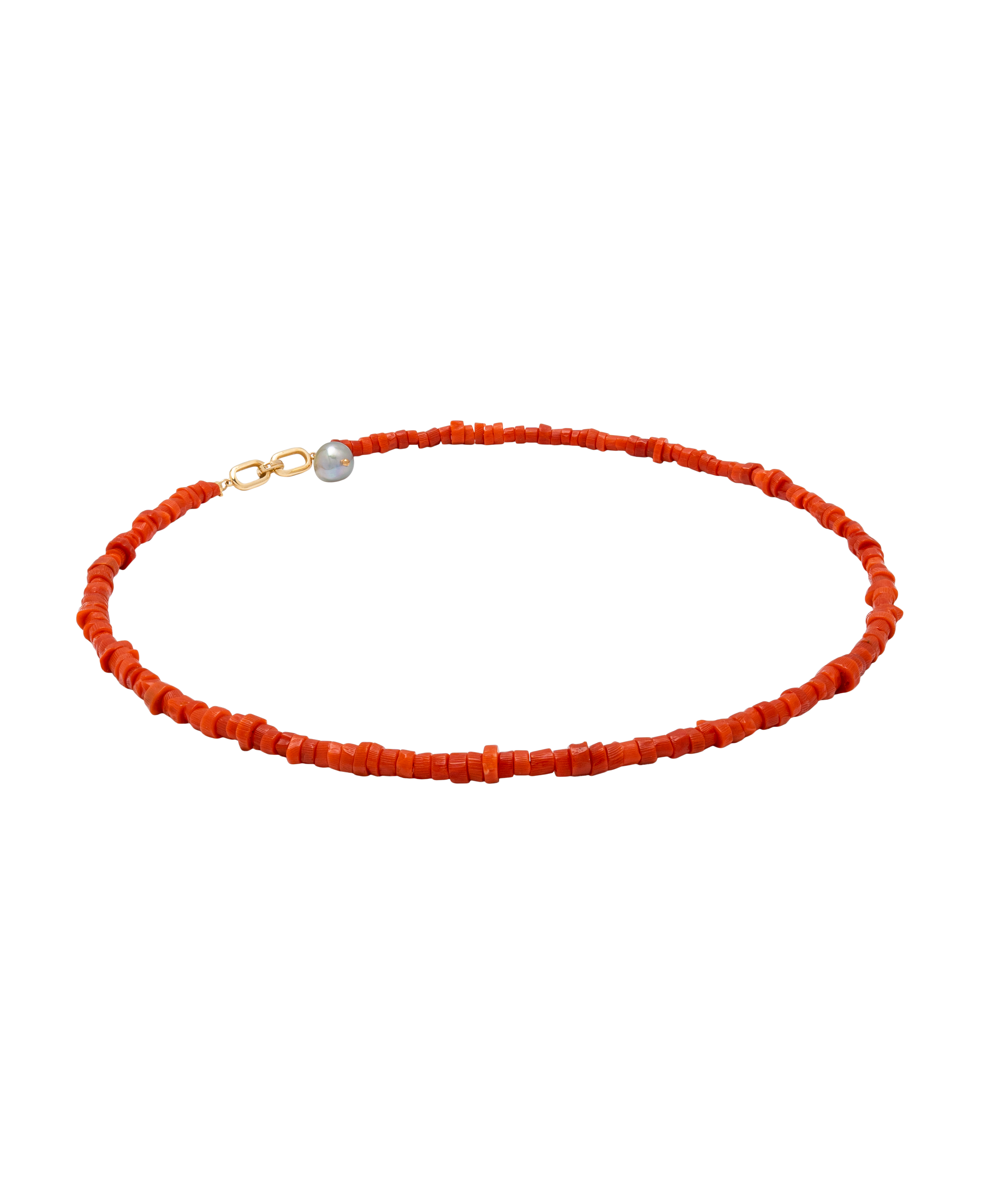 Sardinian Coral x Madama Baroque Pearls Necklace 14k