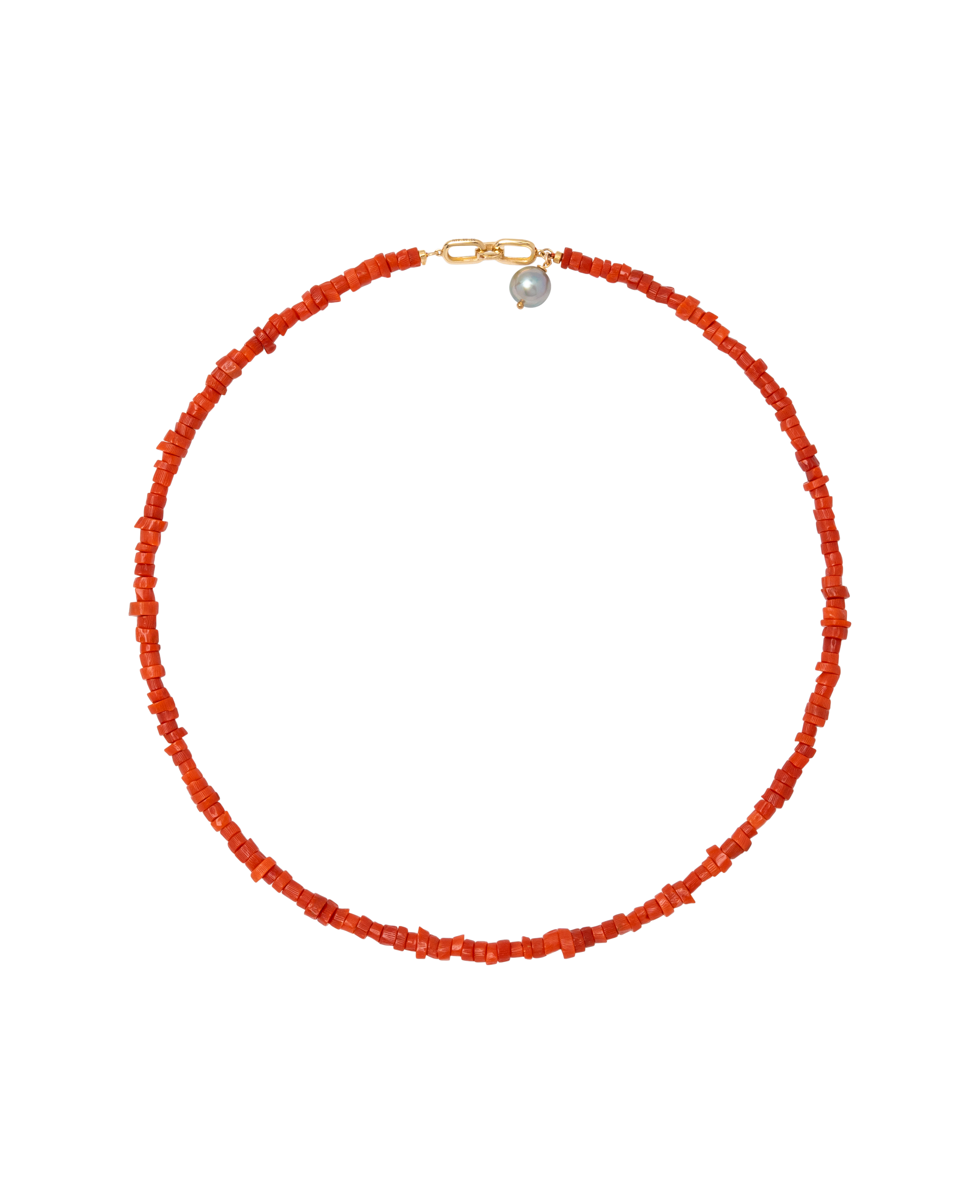 Sardinian Coral x Madama Baroque Pearls Necklace 14k