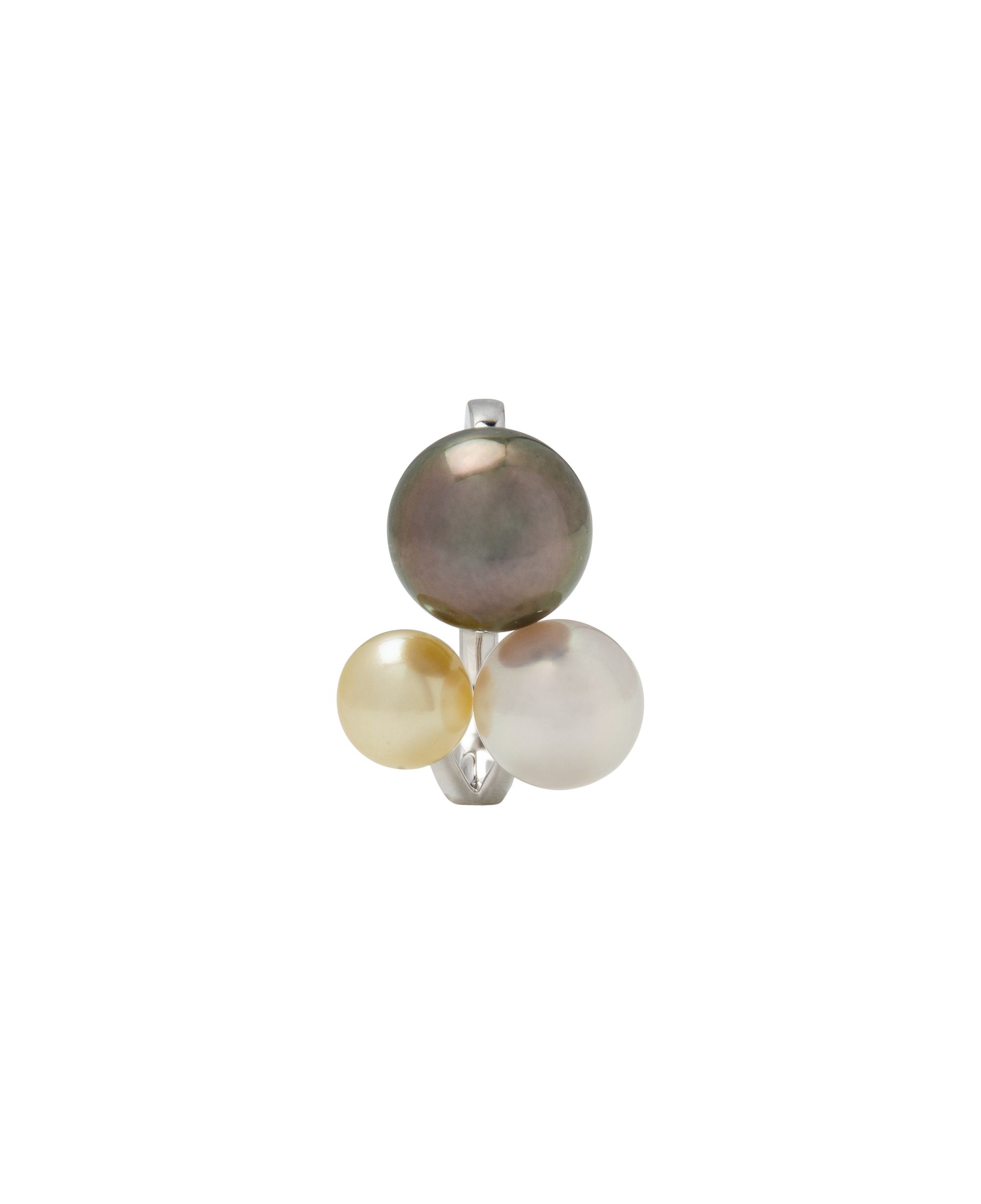 Tricolor Pearls Ring 18k