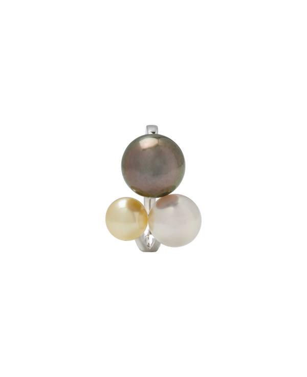 Tricolor Pearls Ring 18k