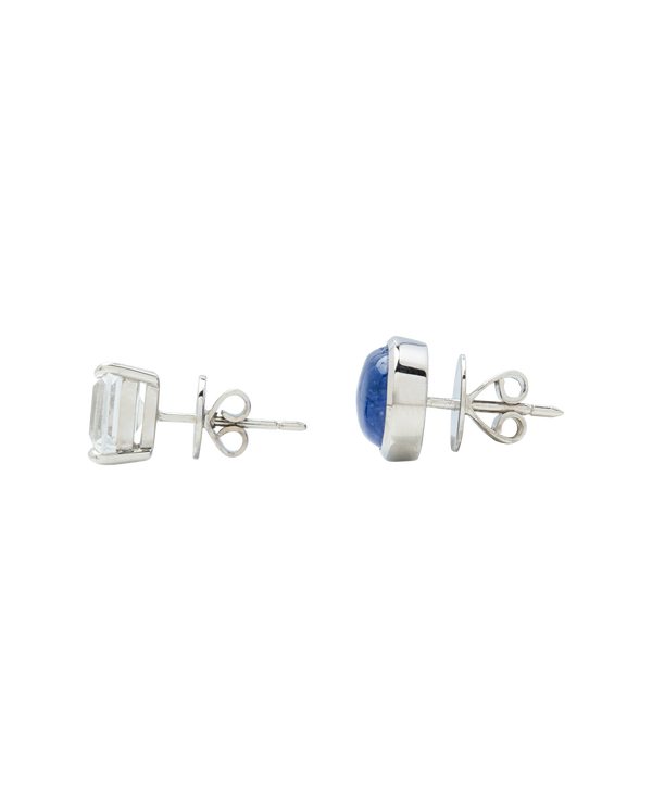 Tanzanite x Rock Crystal Ear Studs