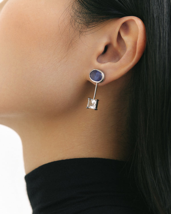 Tanzanite x Rock Crystal Dual Use Earrings