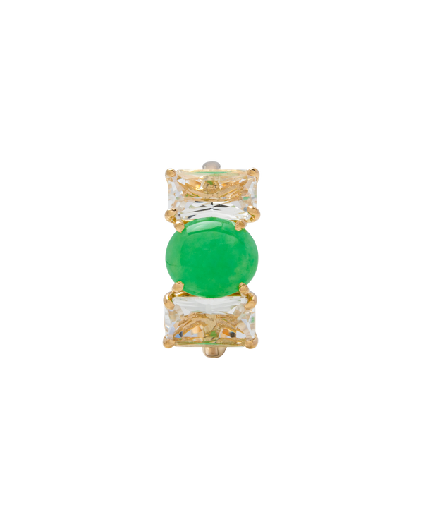 Jadeite x Quartz Trilogy Ring 18k