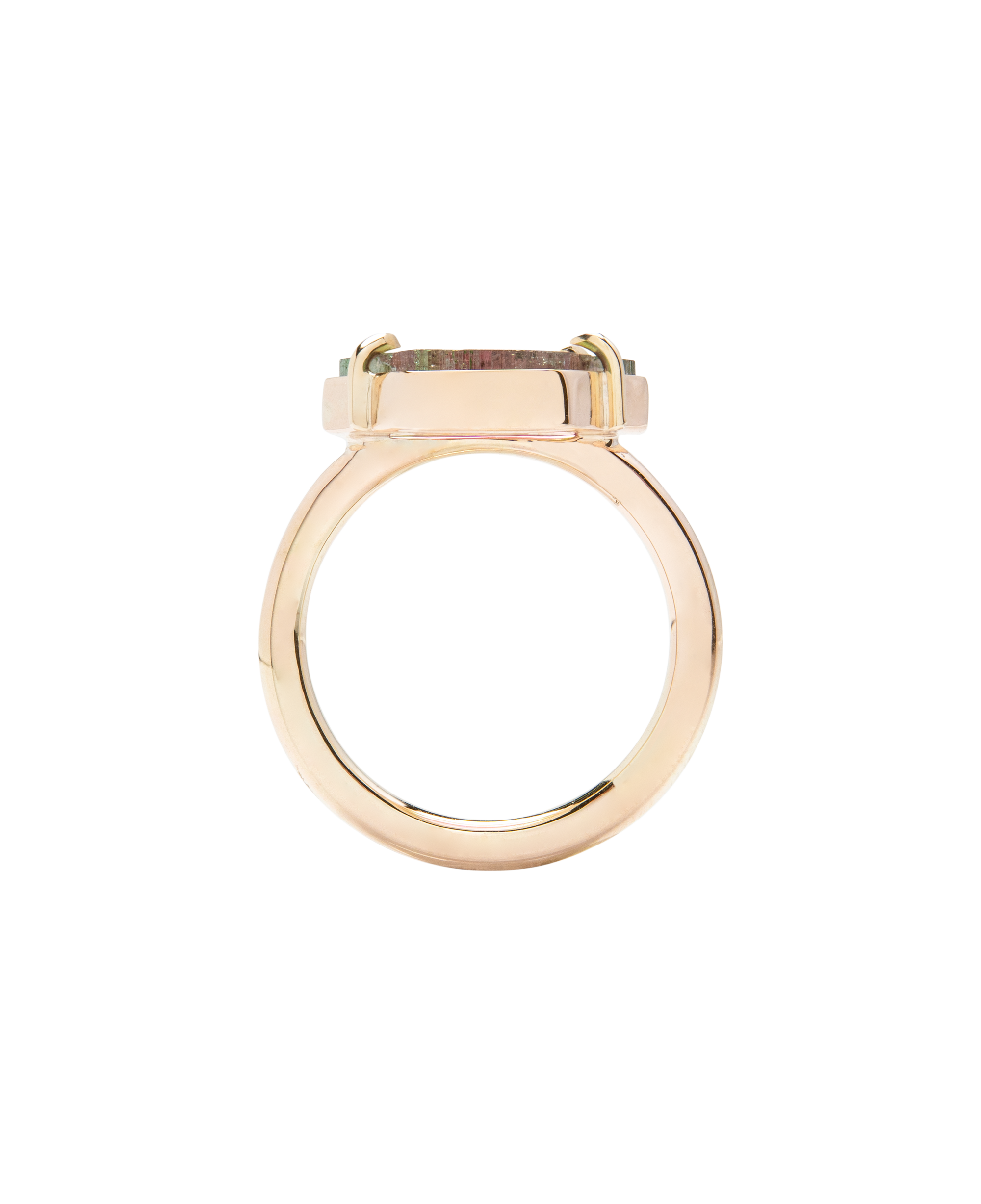 Watermelon Slice Tourmaline Organic Cut Ring