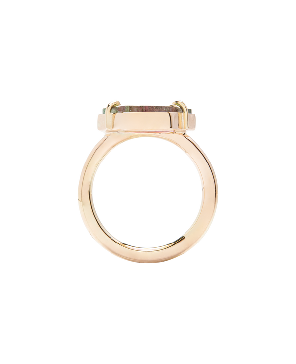 Watermelon Slice Tourmaline Organic Cut Ring