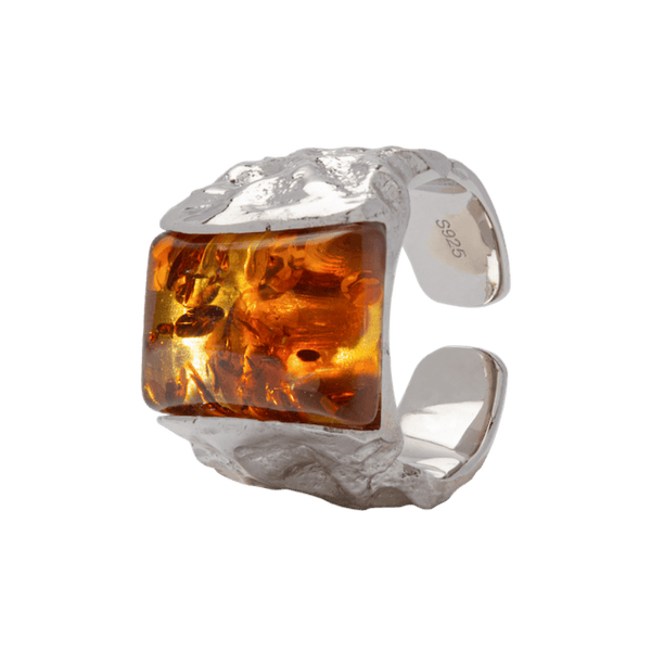 Amber On The Rocks Ring - Yukimoto