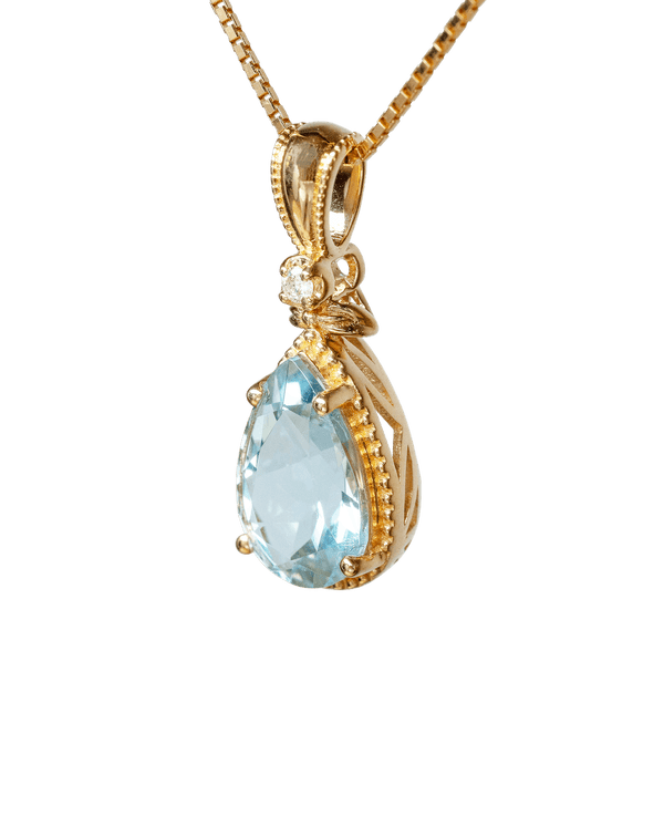 Ballerina Drop Aquamarine Pendant - Yukimoto