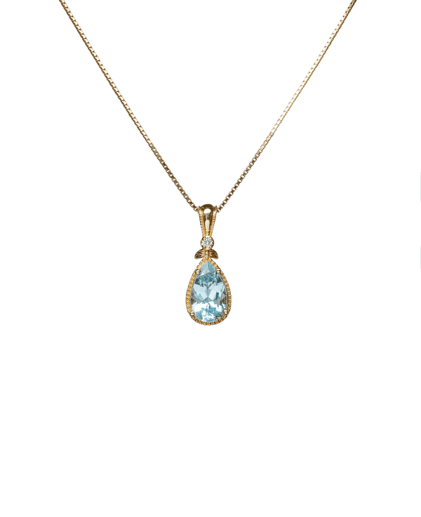 Ballerina Drop Aquamarine Pendant - Yukimoto