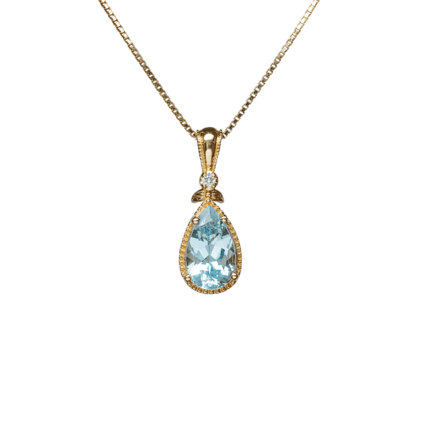 Ballerina Drop Aquamarine Pendant - Yukimoto