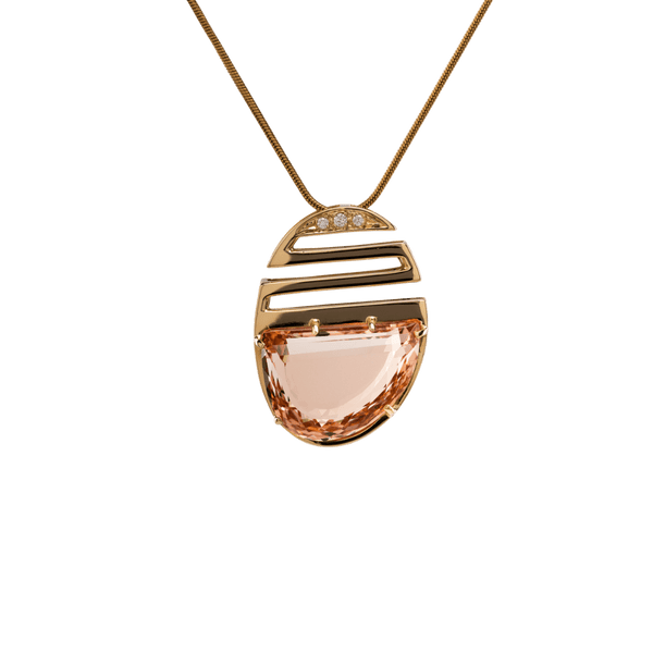 Ballerina Feline Morganite Pendant - Yukimoto