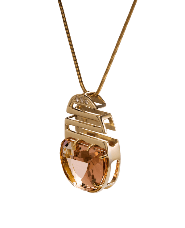 Ballerina Feline Morganite Pendant - Yukimoto